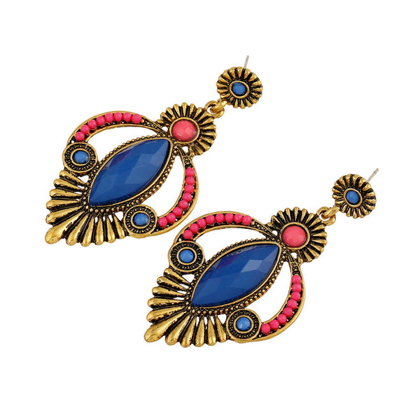 Retro Stone Drop Earrings