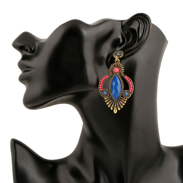 Retro Stone Drop Earrings