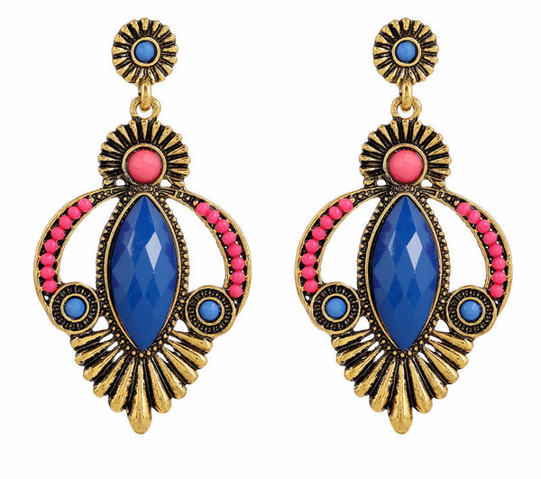 Retro Stone Drop Earrings