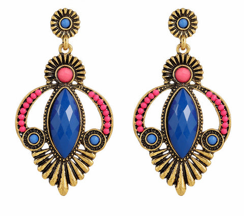 Retro Stone Drop Earrings