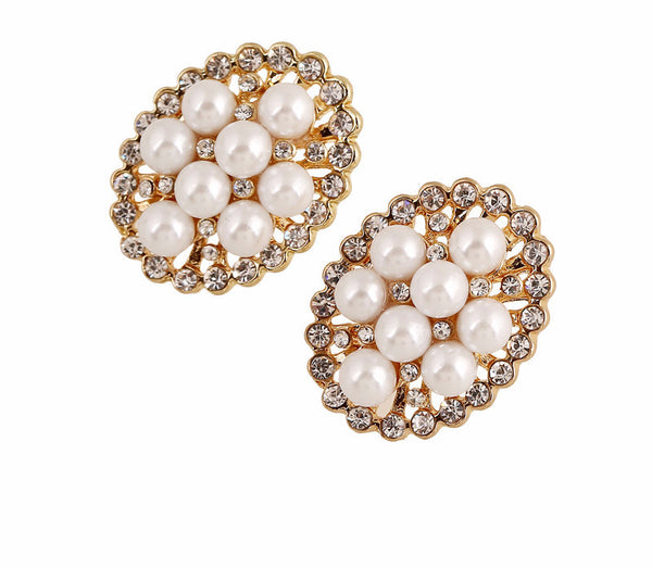 CZ Pearl Stud Earrings