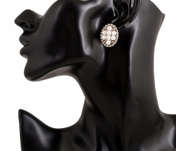 CZ Pearl Stud Earrings