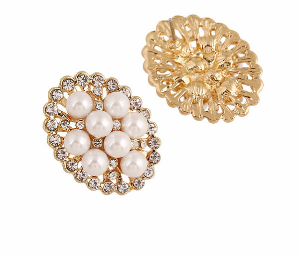 CZ Pearl Stud Earrings