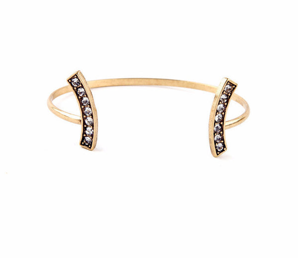 T Moon Gemstone Cuff Bracelet
