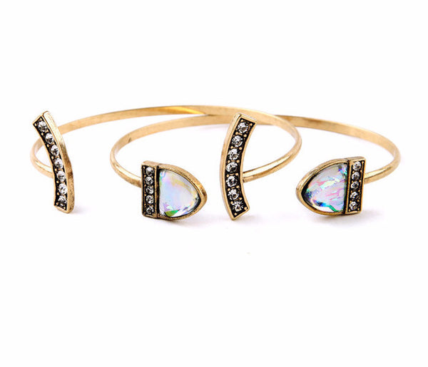 T Moon Gemstone Cuff Bracelet