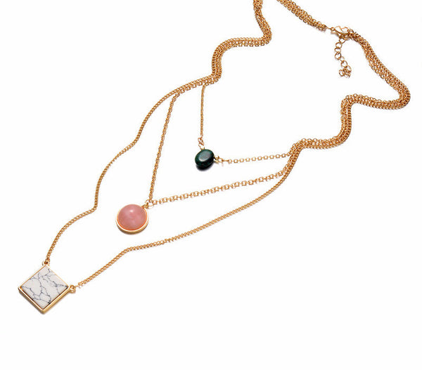 Quartz Stone Layer Necklace