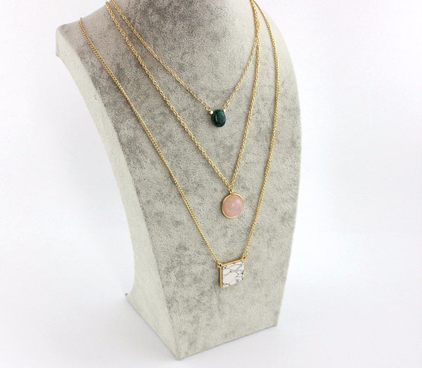 Quartz Stone Layer Necklace