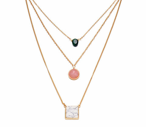 Quartz Stone Layer Necklace