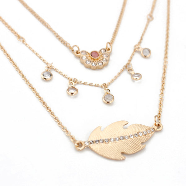 CZ Gold Leaf Layer Necklace