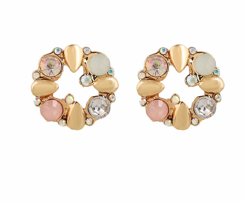 CZ Point Circle Studs