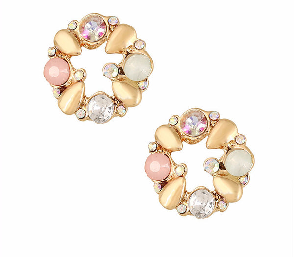 CZ Point Circle Studs