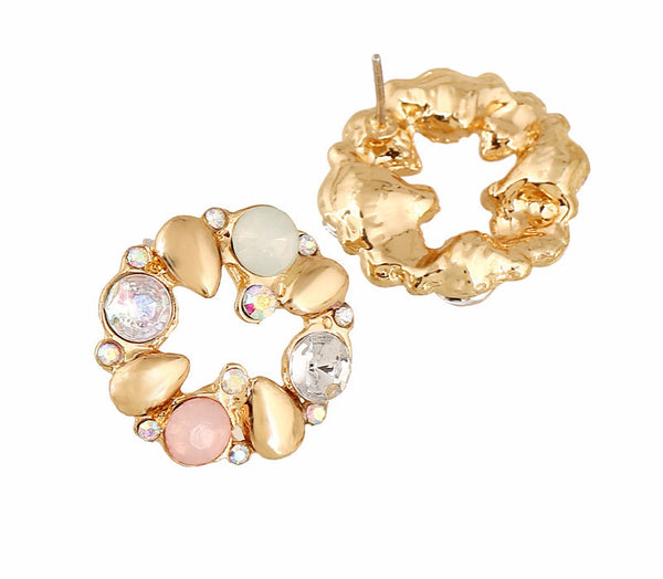 CZ Point Circle Studs