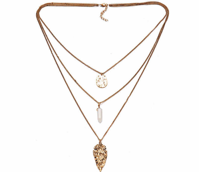 Gold Leaf Multi Layer Necklace