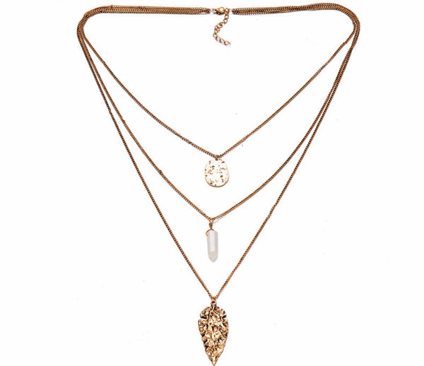 Gold Leaf Multi Layer Necklace