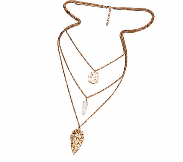 Gold Leaf Multi Layer Necklace