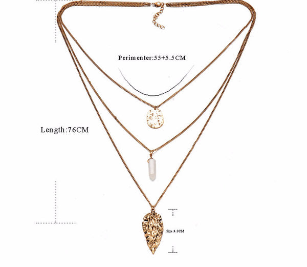 Gold Leaf Multi Layer Necklace