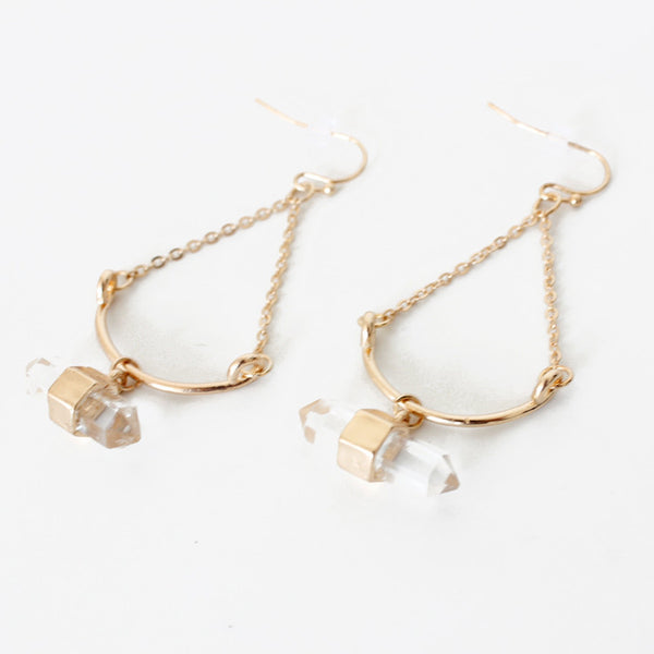 Yin Crystal Pendant Drop Earrings