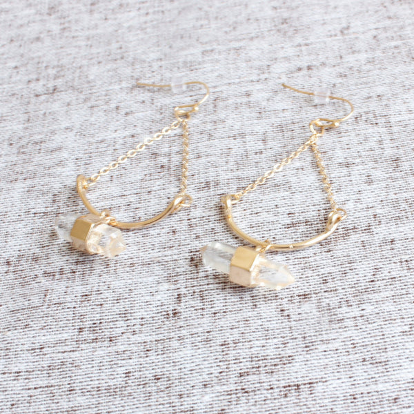 Yin Crystal Pendant Drop Earrings