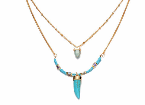 Turquoise Pendant Layer Necklace
