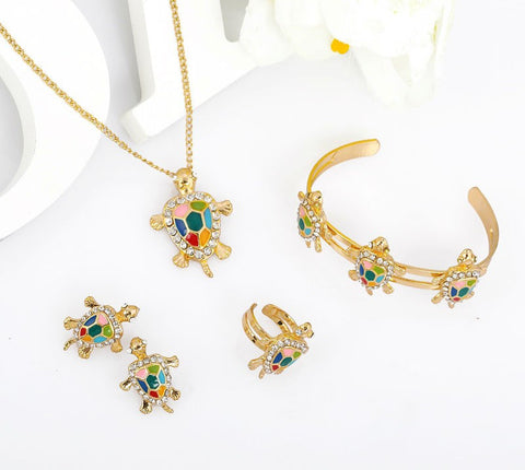 Baby Femmi-Crystal Turtle Jewelry Set