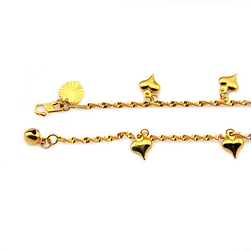 Baby Femmi-18K Gold Filled Heart Shaped Charm Bracelet
