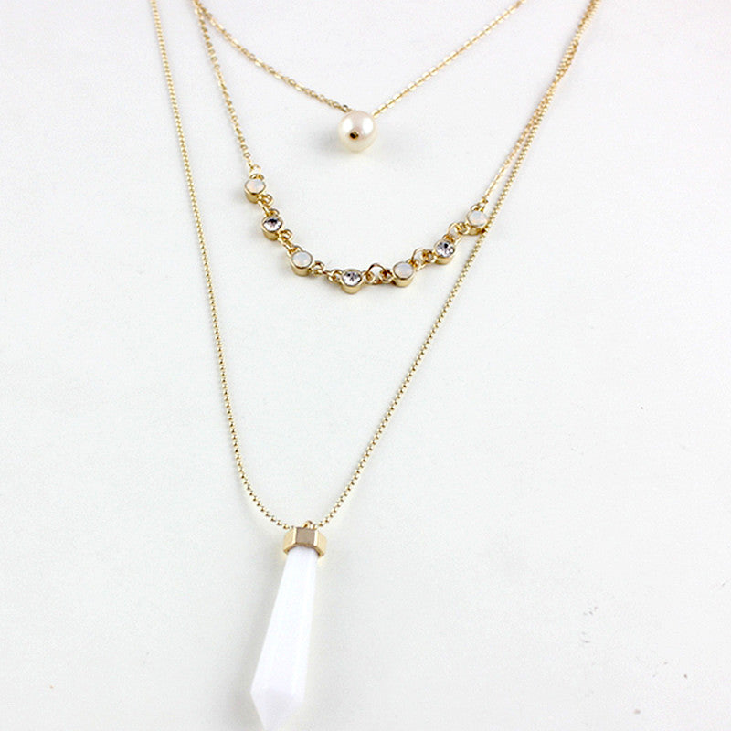 Quartz and Pearl Necklace