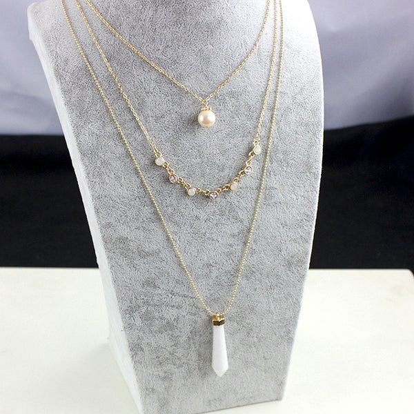 Quartz and Pearl Necklace