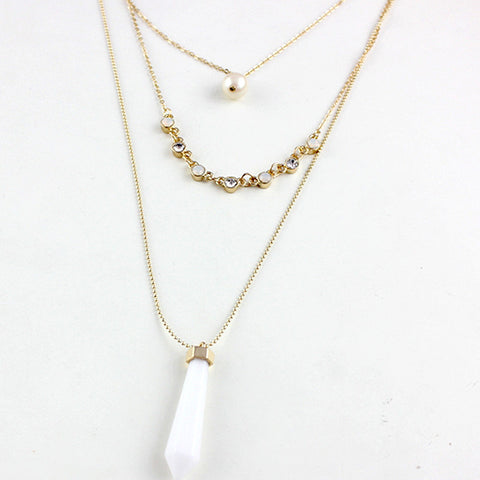 Quartz and Pearl Necklace