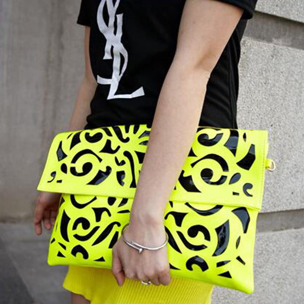 Fluorescent Cut Out Hand Bag