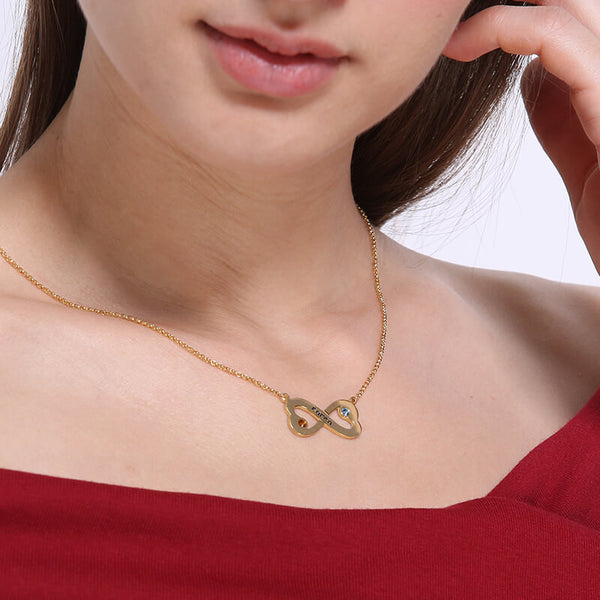 New-Femmi Infinity Heart Birthstone Necklace