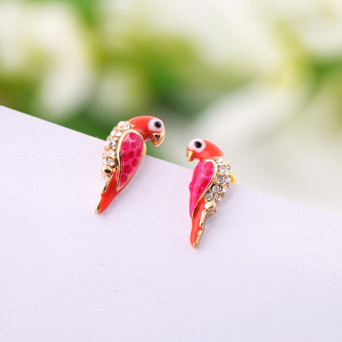 Parrot Earrings for Girl Friend Jewelry Bronze Color--Vintage Style--Women  Fasion Jewelry--The Best Gift for Girl friend Jewelry