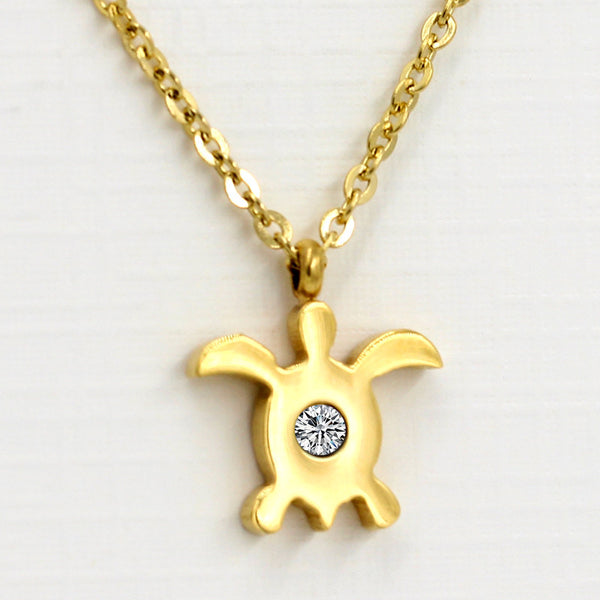 Crystal Turtle Pendant Necklace- Save Up To 25%