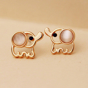 Opal Ear Elephant Studs