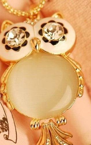 Crystal Eyed Owl Necklace