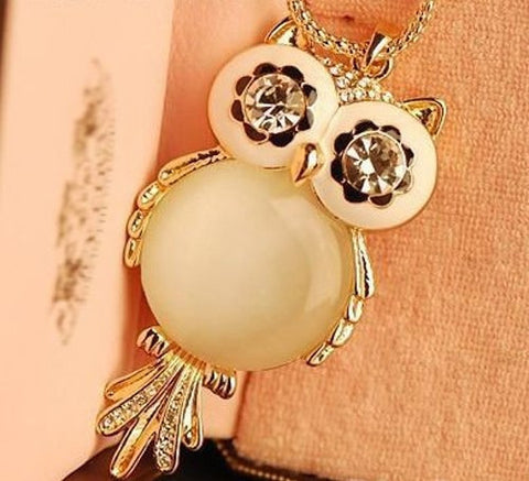 Crystal Eyed Owl Necklace