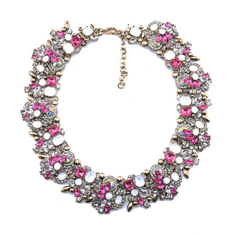 Goddess CZ Flower Statement Necklace