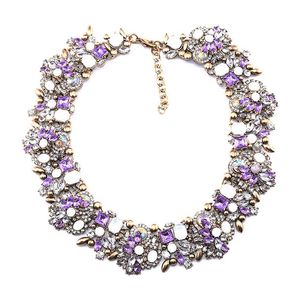 Goddess CZ Flower Statement Necklace