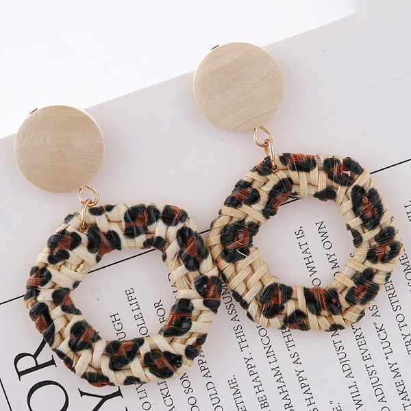 Braided Leopard Earrings