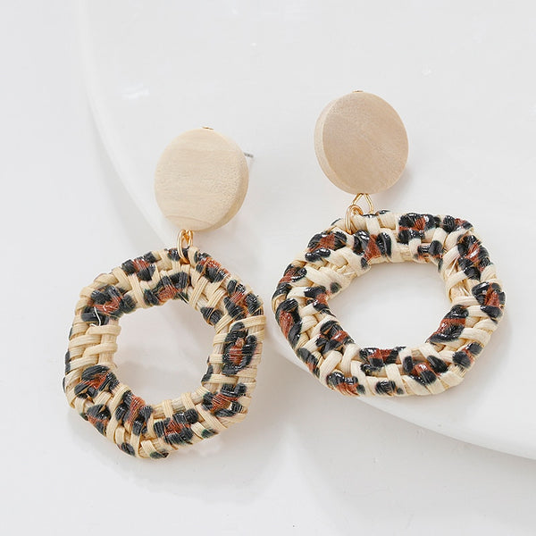 Braided Leopard Earrings