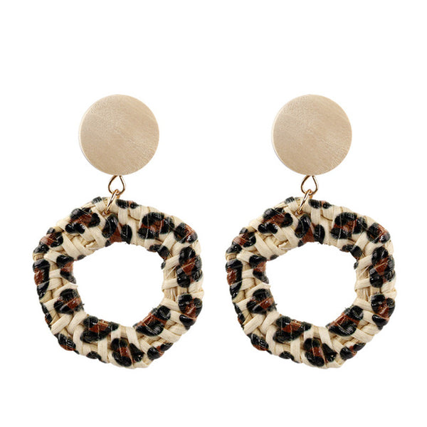 Braided Leopard Earrings