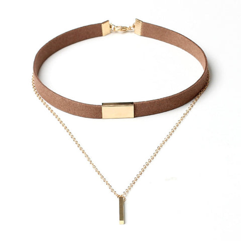 Gold Bar  Choker Necklace