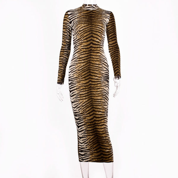Tiger Print Bodycon Dress