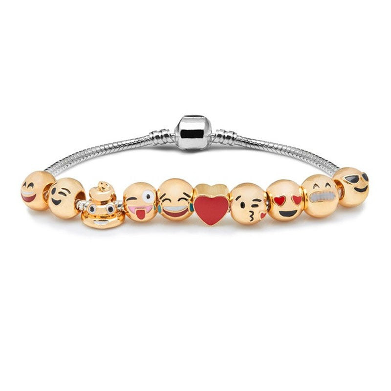 Pandora Style Emoji Charm Bracelet