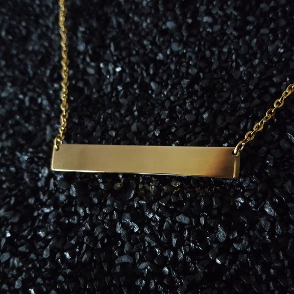Laser Print Bar Necklace