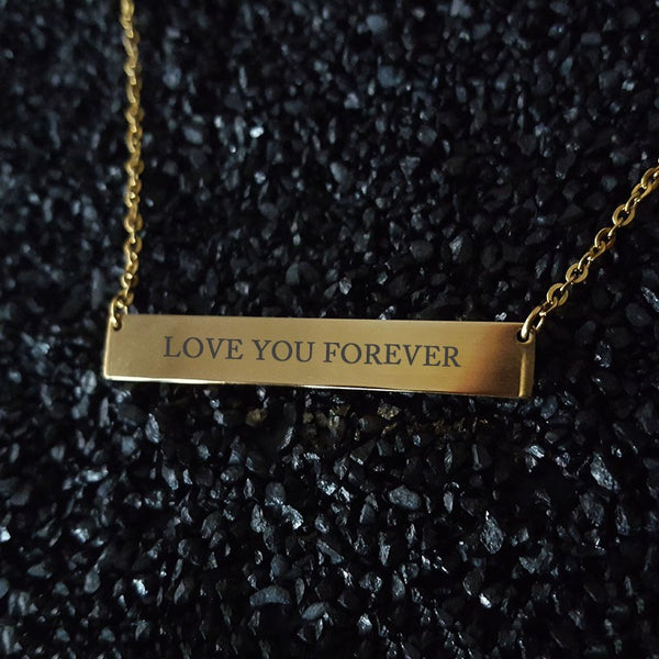 Laser Print Bar Necklace