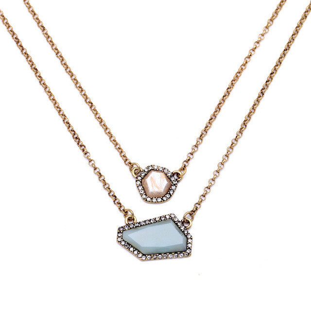 Crystal Rock Layer Necklace