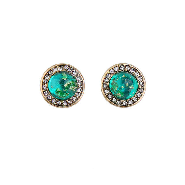 Aztec Crystal Circle Studs