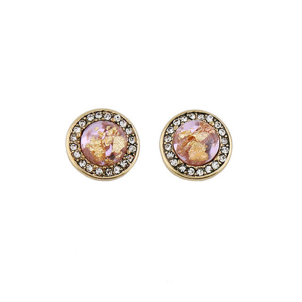 Aztec Crystal Circle Studs