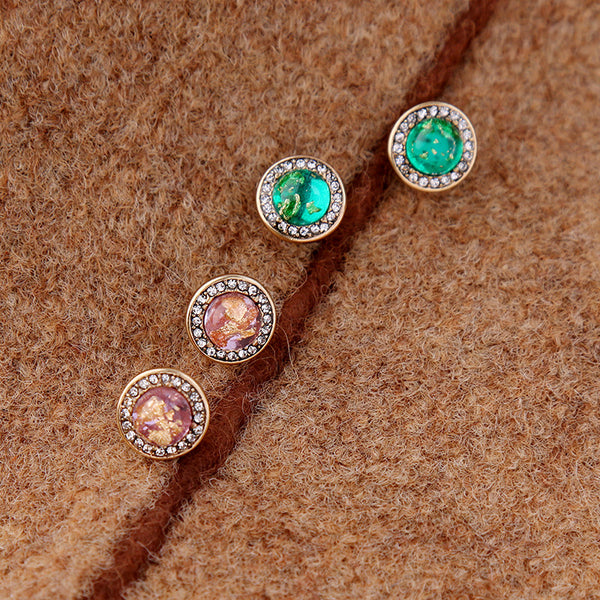 Aztec Crystal Circle Studs