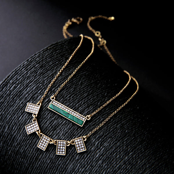 Aztec Crystal Bar Necklace